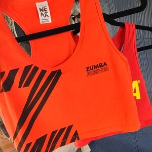 Zumba Forever Orange crop top Size Marvelous Medium